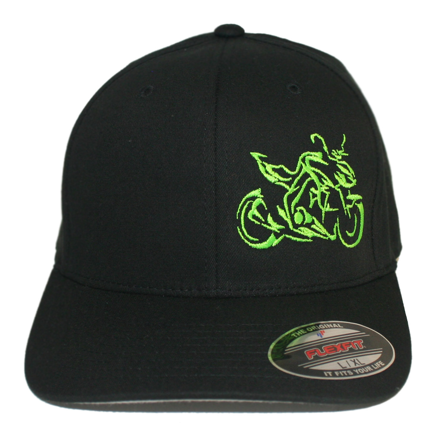 STREET BIKE HAT FLEXFIT CURVED BILL CAP SPORTBIKE SUPERBIKE S/M L/XL XL/XXL