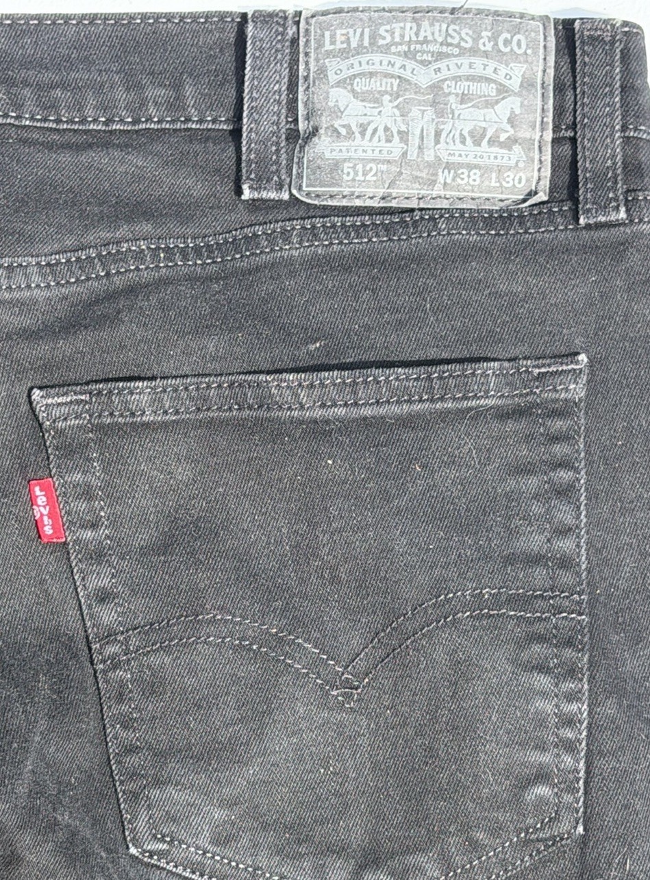 Levi’s Men’s Black Dark Wash Slim Taper Low Rise Denim Jeans Button Fly