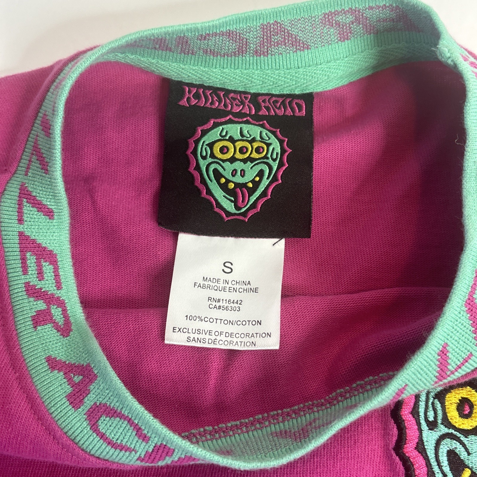 Killer Acid Short Sleeve Pink Alien Shirt Men’s Small Psychedelic Streetwear