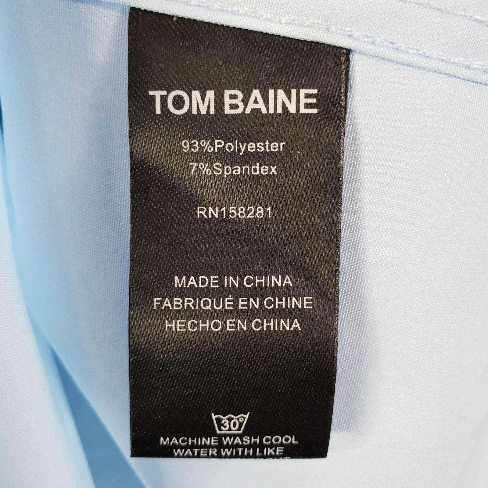 Tom Baine Shirt Button Up Men’s Size XXL Performance Long Sleeve Blue New
