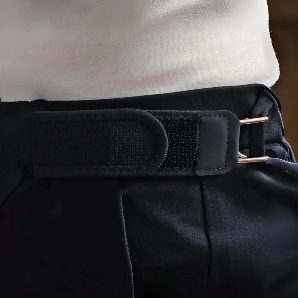 2PCS Heavy Duty Metal Hook Elastic Belt Buckle-Less Invisible Waist Belt Closure