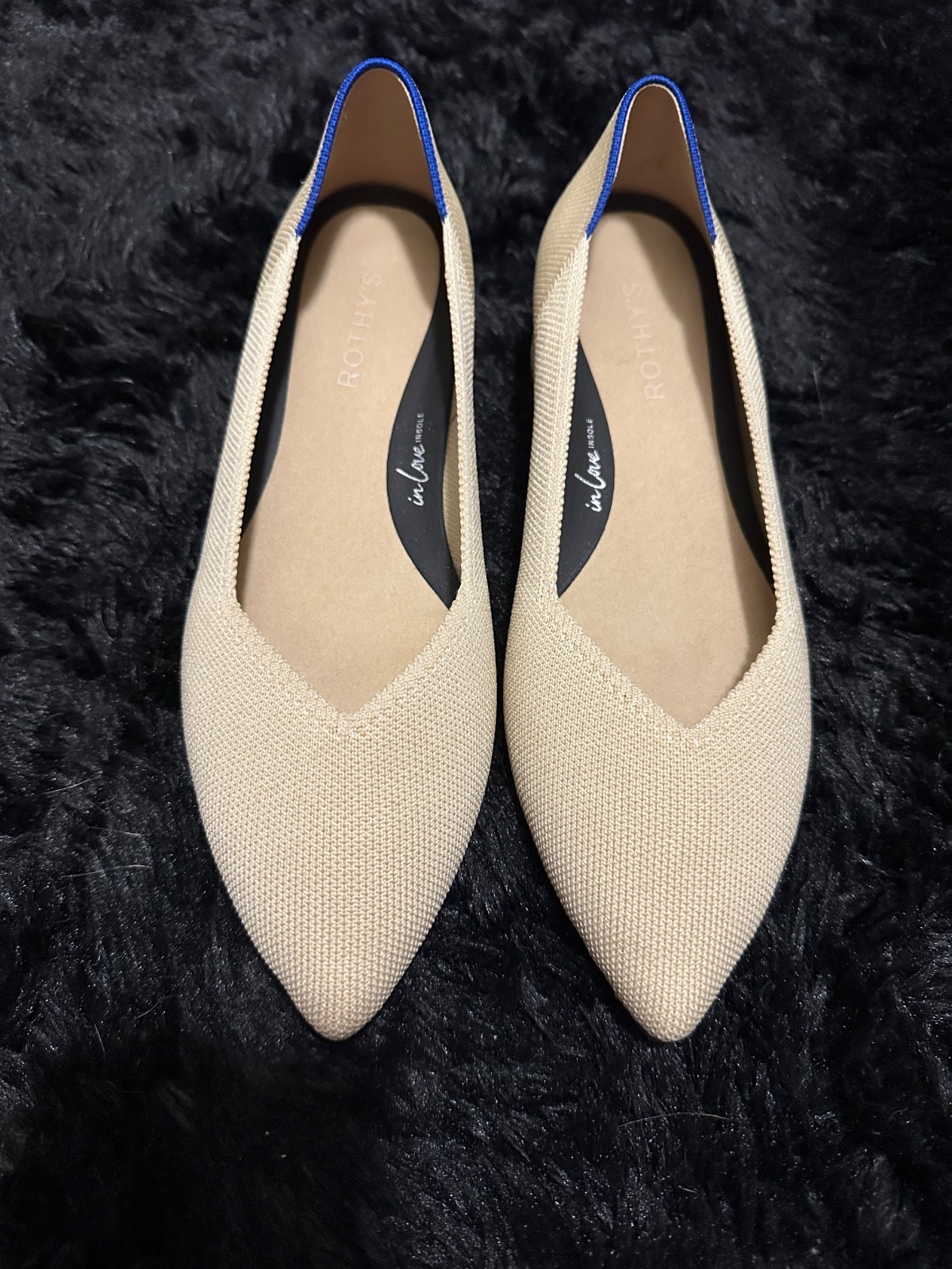 Rothys The High Point Womens Size 8.5 US Sandstone Beige Knit Block Heels Shoes