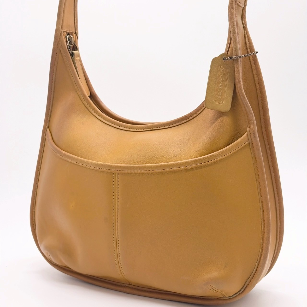 COACH Vintage Yellow Leather Ergo Shoulder Bag 9033 Made in USA From Japan