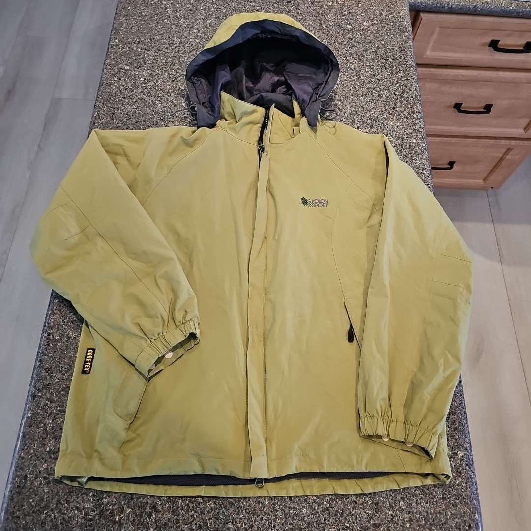 Kolon Sport Wmns Gore-tex Sz M (95) Full Zip Hooded Jacket Light Green EUC