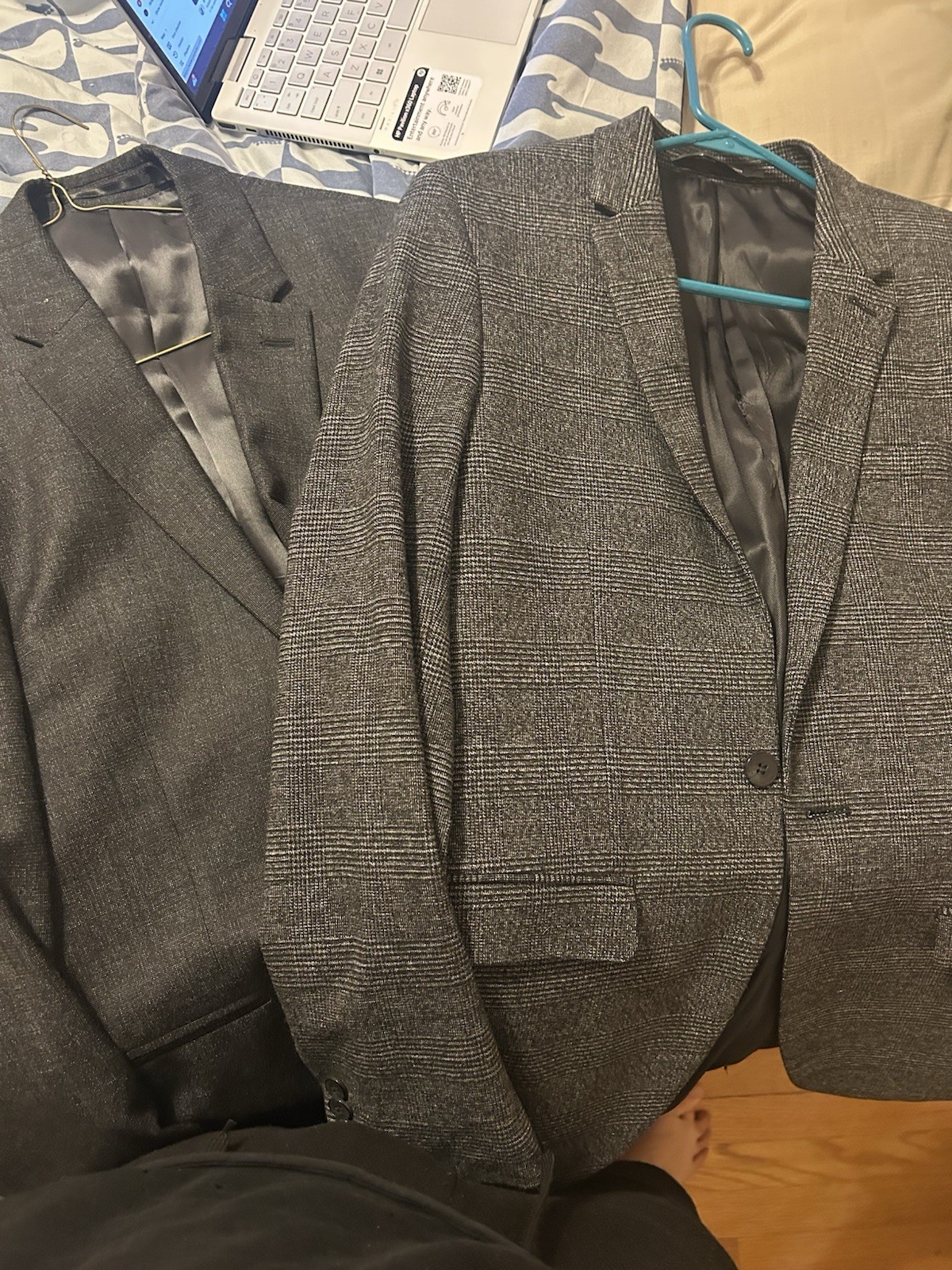 Lot of 2 H&M Men’s 34r Slim Fit Gray Blazers