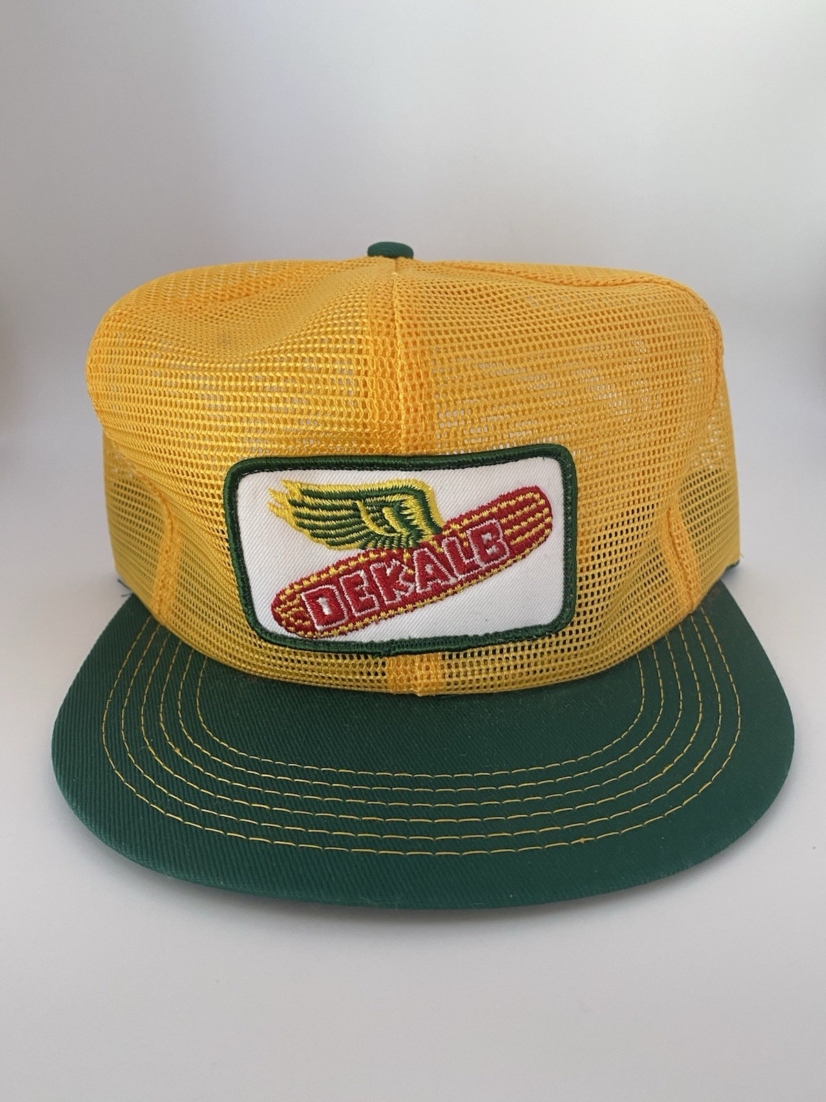 Vintage Dekalb Agri Seed Patch Mesh K Brand USA Trucker Snapback Hat