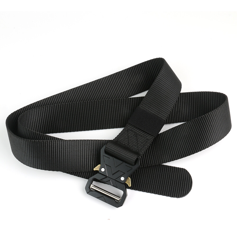 Men’s Nylon Tactical Belt Quick Release 1.5 in Buckle Webbing Waistbelt Black