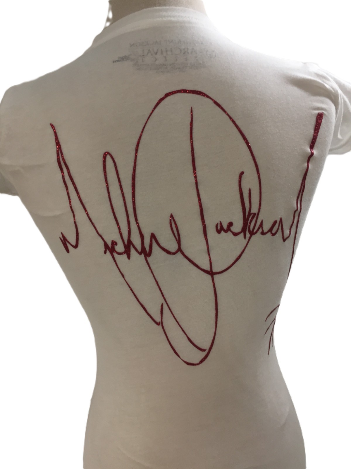Michael Jackson vintage logo Limited Edition Katherine Womens White Tee Shirt