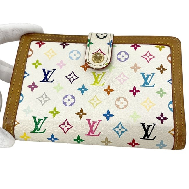 Louis Vuitton Bi-fold Wallet Portemonnaie Viennois Clasp White Blanc Multicolor