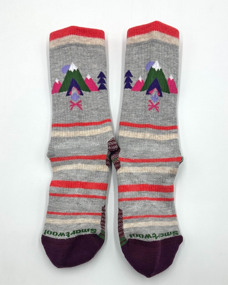 Smartwool 2 Pack Women’s Crew Socks Hike Merino Wool Cushion Size Med Grey