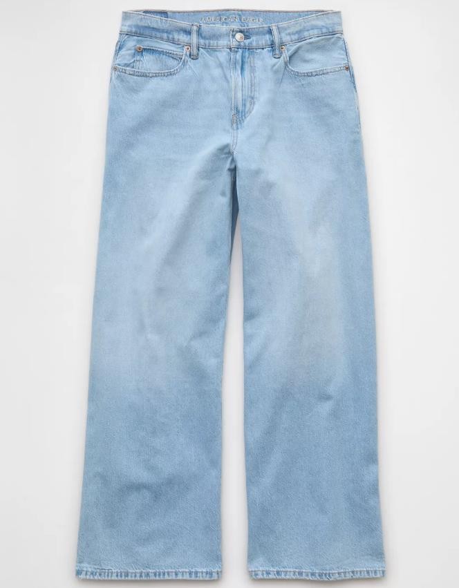 NWT American Eagle Dreamy Drape Strigid Low-Rise Baggy Ultra-Wide Leg Jean