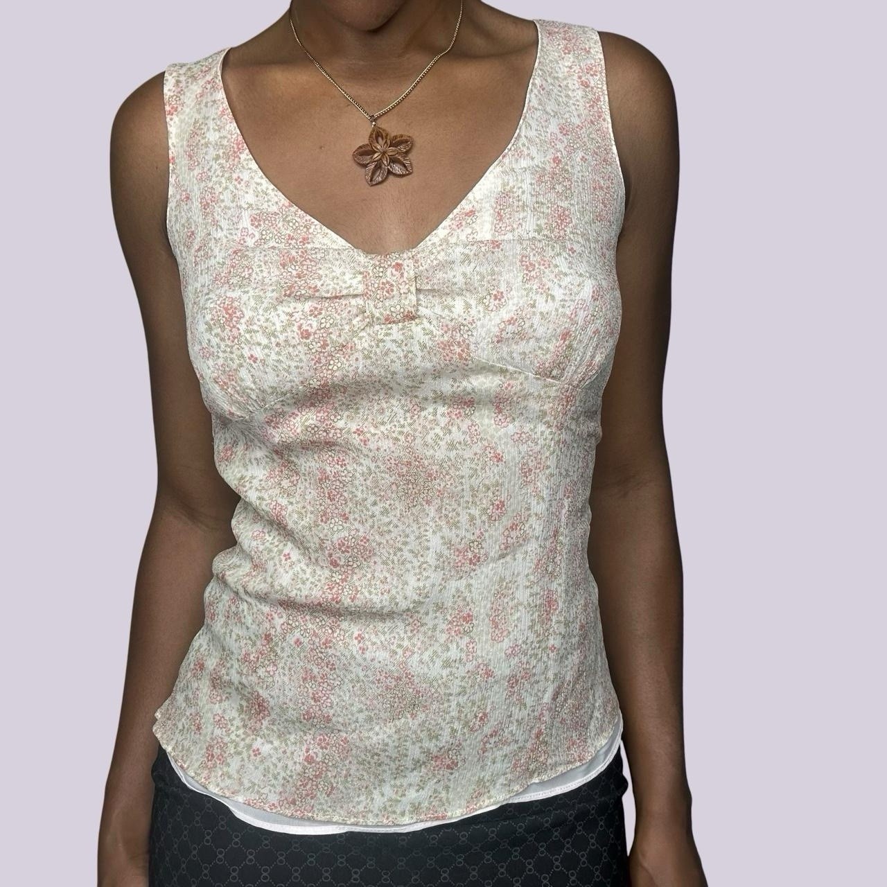 Ann Taylor Petites Floral Lined Silk Tank Top Size 8P