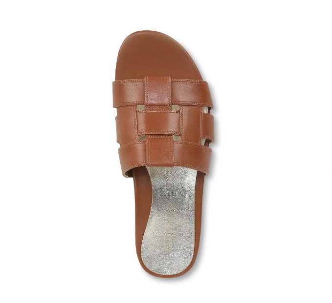 VIONIC Glendora Slide Sandal, Tan Leather