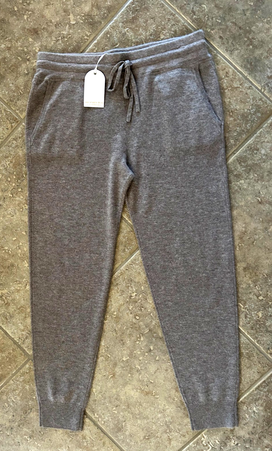 Van Winkle & Co Cashmere Drawstring Tie Lounge Pants Sz XL Toast $138 NWT