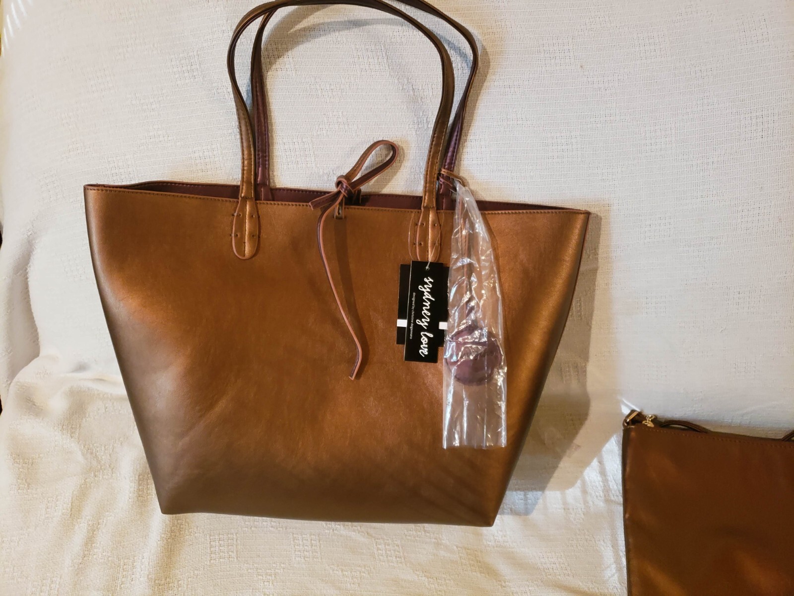 reversible 3 in 1 bag; tote bag; purse; copper /eggplant; crossbody bag;