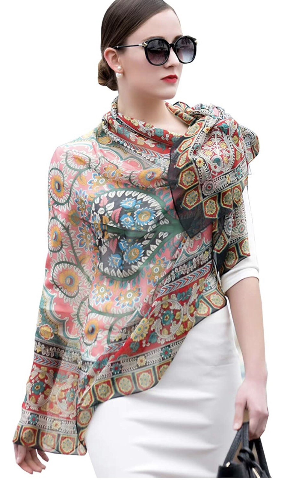 Luxurious Extra Large 100% Silk Scarf-98in x43in