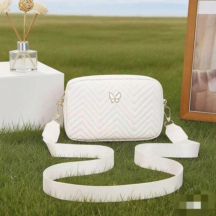 Mini Quilted Crossbody Shoulder Bag Geometric Square Purse Fits Phone