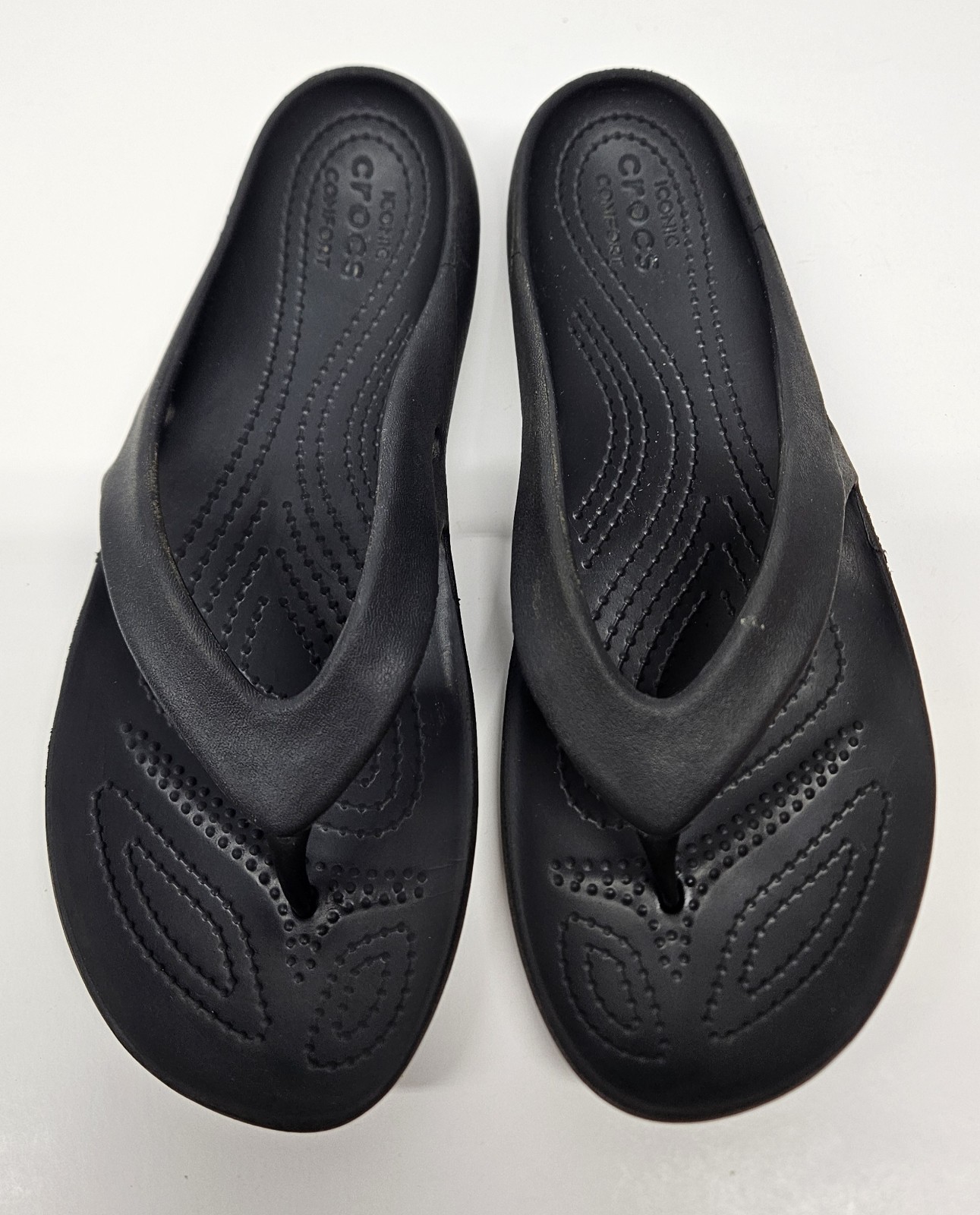 CROCS Kadee II Womens Size 8 Black Slip On Iconic Comfort Flip Flop Sandals
