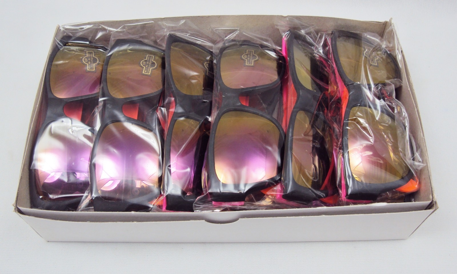 DOZEN Sunglasses Neon Frames w/Iridescent Lenses Choice of Colors NEW