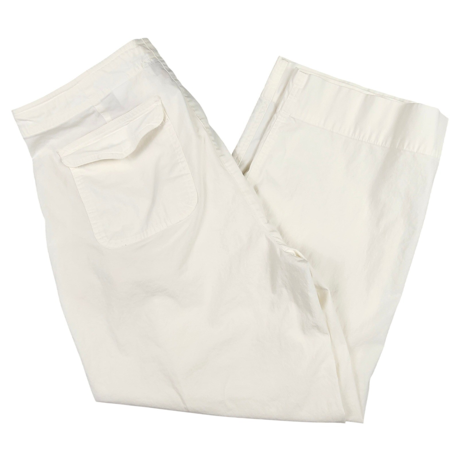 Talbots Crop Pants Womens 12 White Stretch Cotton Blend Casual