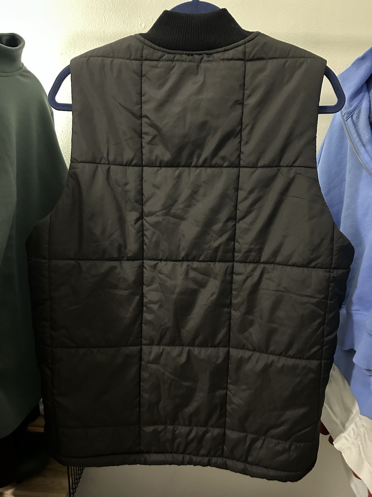 Weatherproof Men’s Black Quilted Puffer Vest Full Zip Stand-Up Collar M
