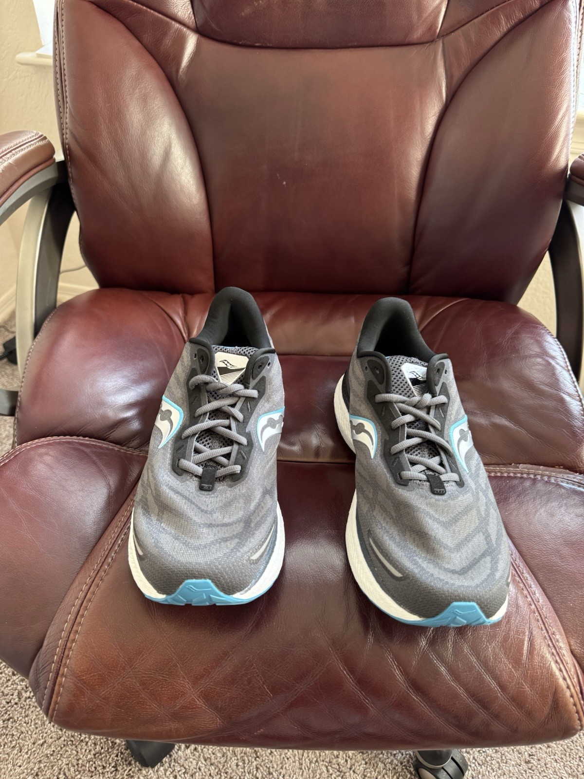 Saucony Triumph Men’s Running Sneaker Lace Up Low Top Rubber Sole Gray/Blue