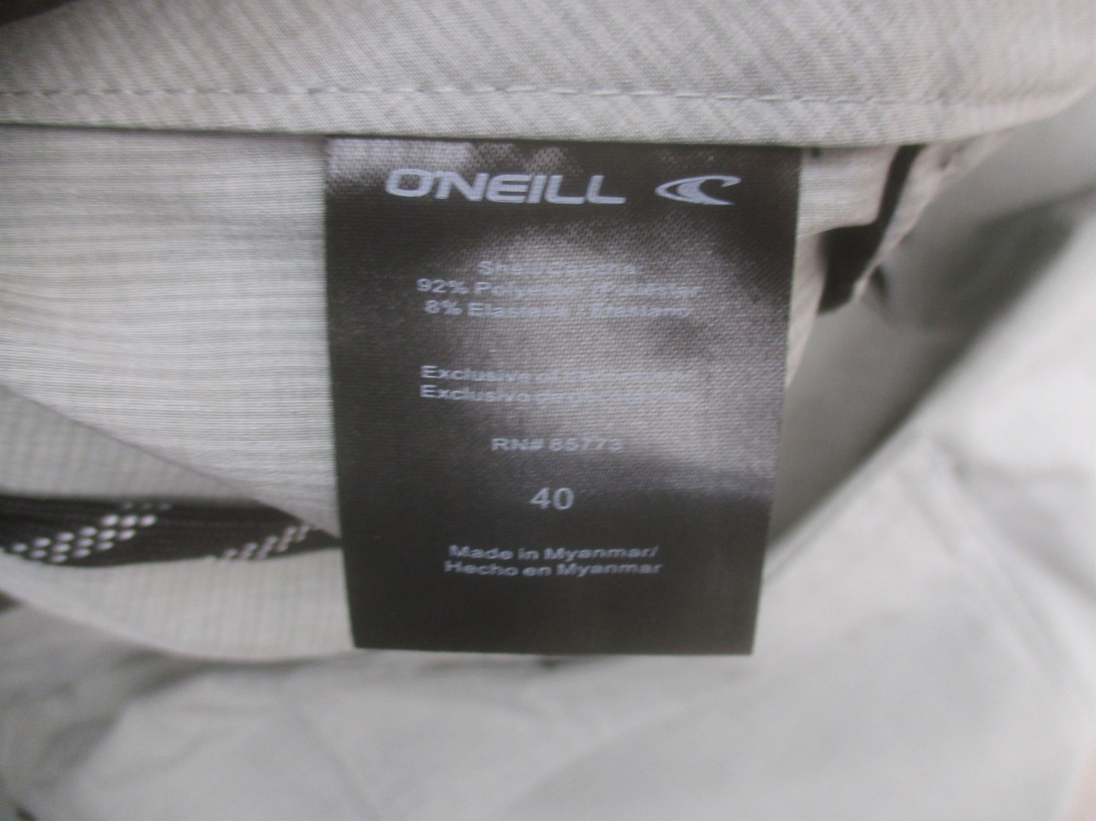 Oneill Size 40 Mens Gray Pockets Zip Button Drawstring Logo Outdoor Shorts 929
