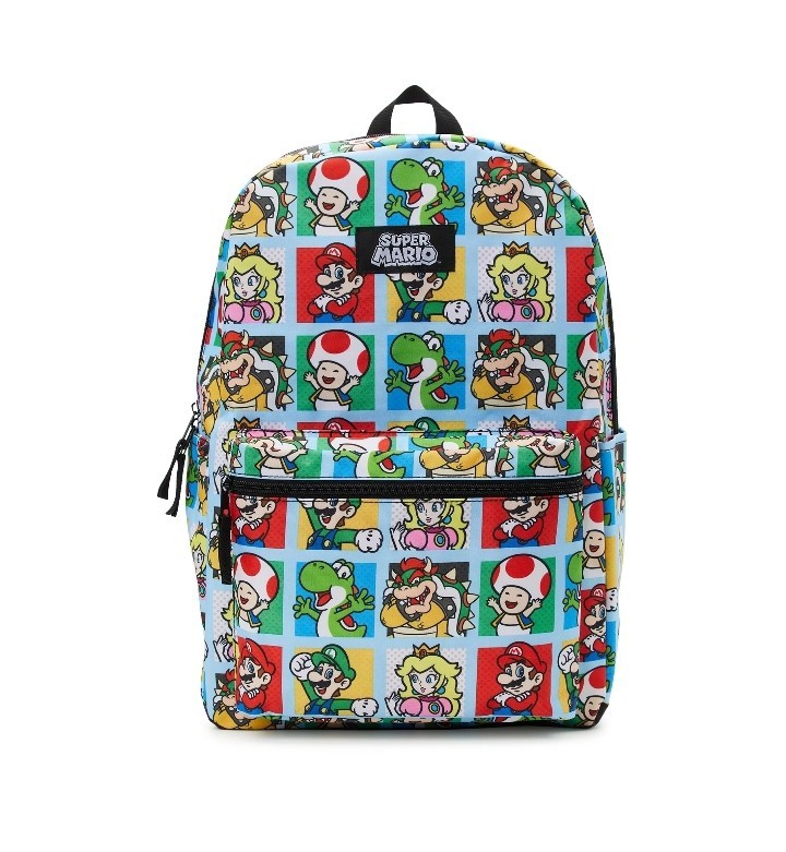 Nintendo Super Mario Bros. 17″ Laptop Backpack, Multi, All-Over Print.