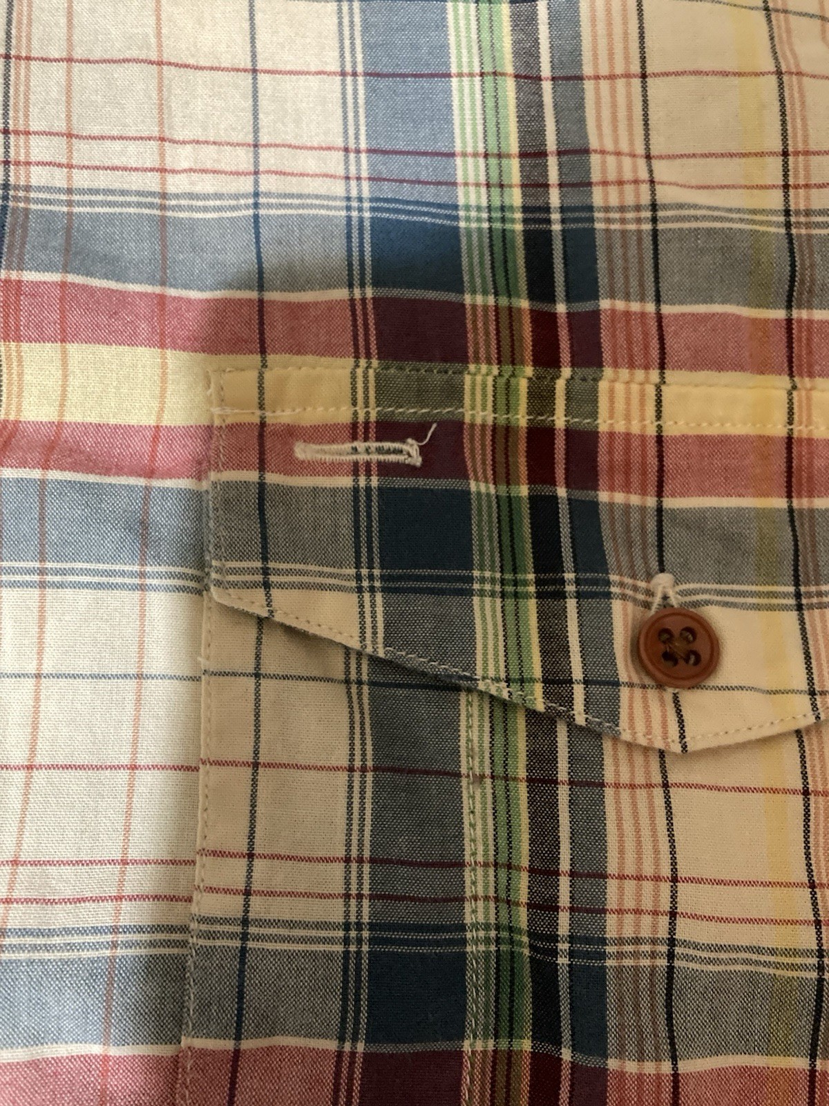 Ben Sherman Plectrum XXL Beige Plaid Long Sleeve Button Up 24in Pit To Pit