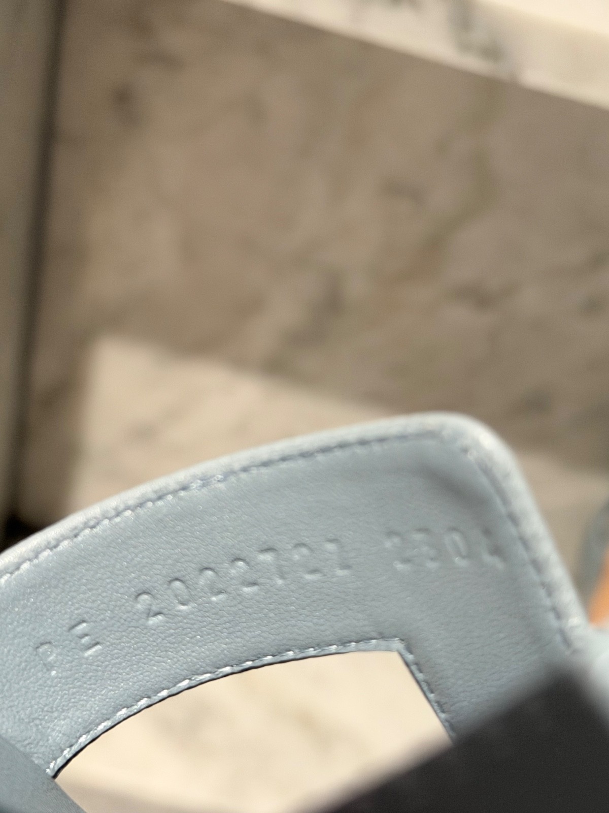 Hermes Oran Sandals Leather Gris Antartique (Greyish Blue) 39.5 New, no box