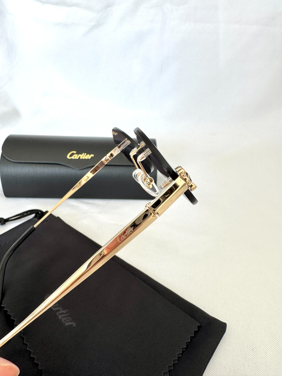 CARTIER Panthere De Cartier Sunglasses CT0433S 001 Gold Grey Lens