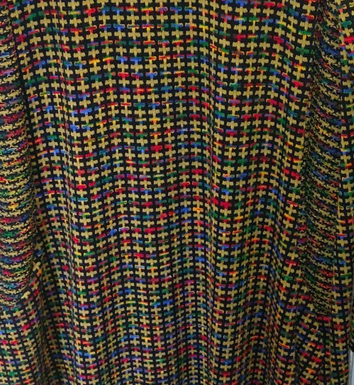 New MADE ITALY Mustard Multi RUBIX Knit Jumper Dress One Size 14-16-18-20-22-24