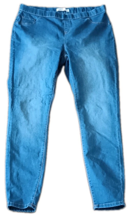 Ladies Blue 2 Back Pocket Elasticated Waist Jeggings Size 20
