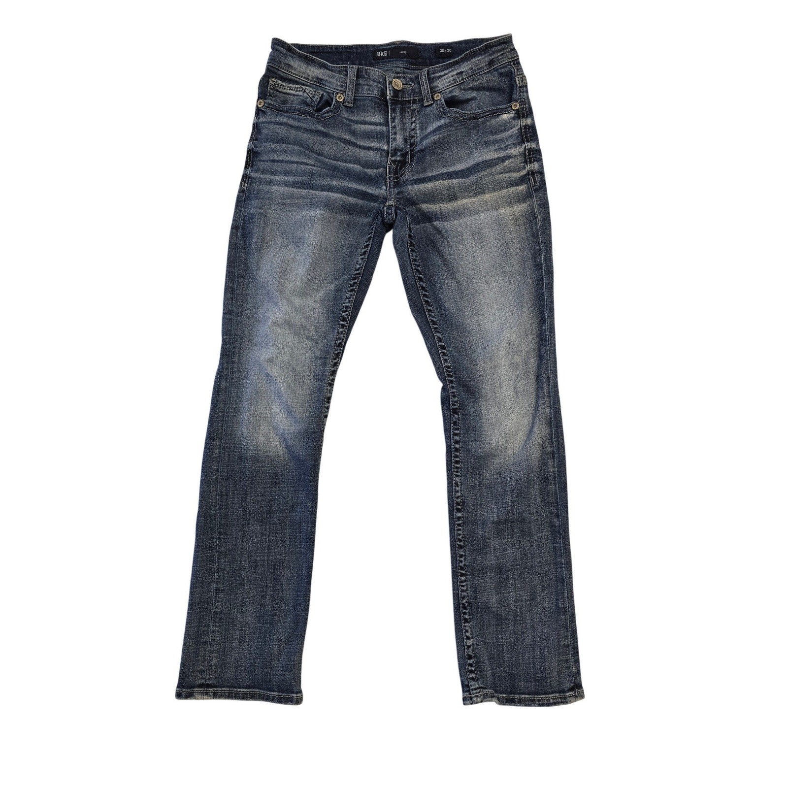 BKE Alec Mens Straight Leg Jeans 30×30 Medium Wash Coolmax Stretch Denim