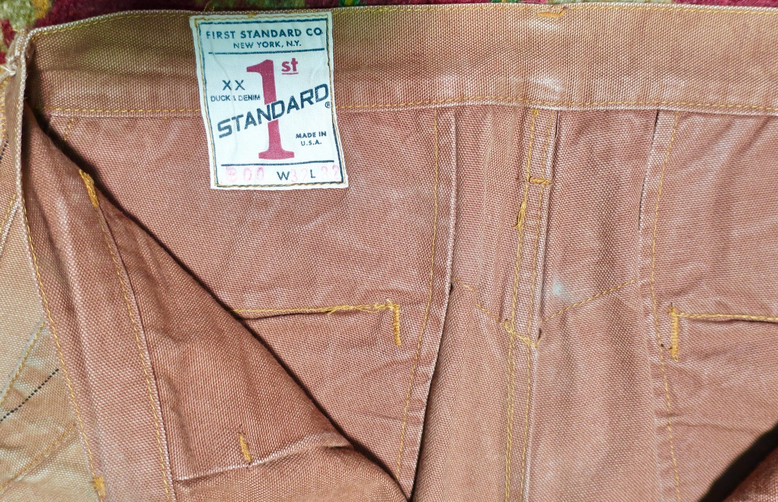 FIRST 1st STANDARD CO. Men’s Jeans Size 30×30 XX. Duck & Denim. NYC. Cond: Good