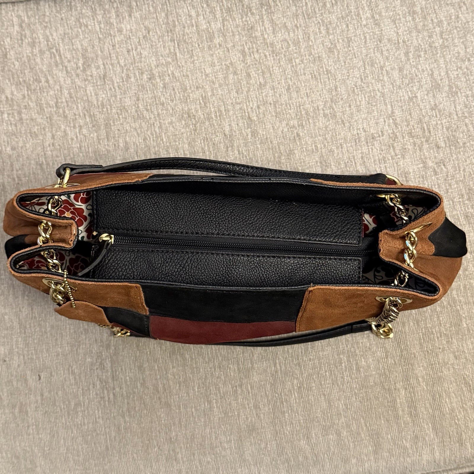 Emma Fox | Gorgeous Patchwork Leather/Suede Shoulder Bag