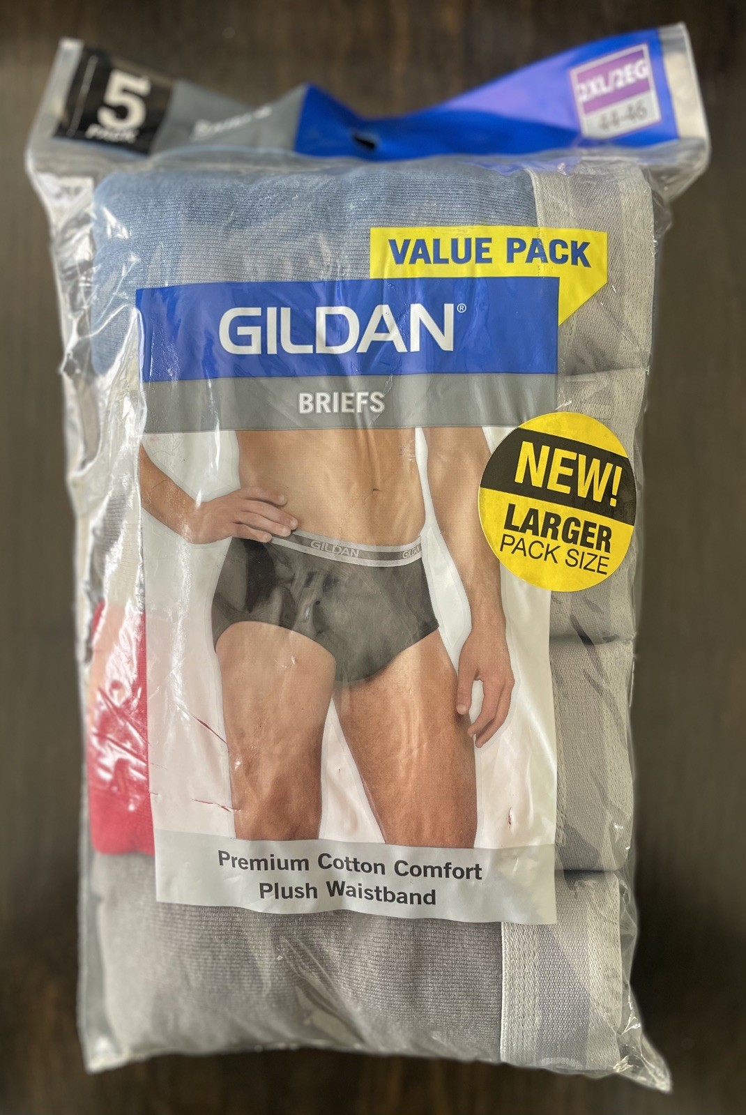 Gildan 5 Pack Men’s Cotton Soft Comfort Support Briefs Size 2XL Assorted Colors