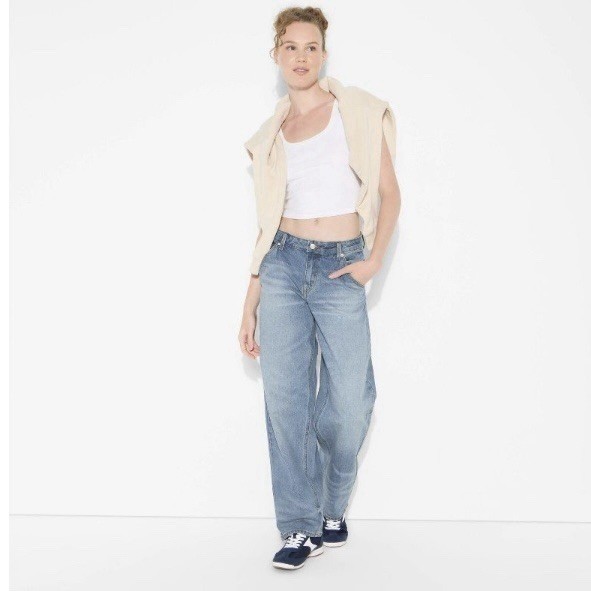 Wild Fable 90s Relaxed Straight Jeans Womens 16 Light Blue Rigid Baggy Denim
