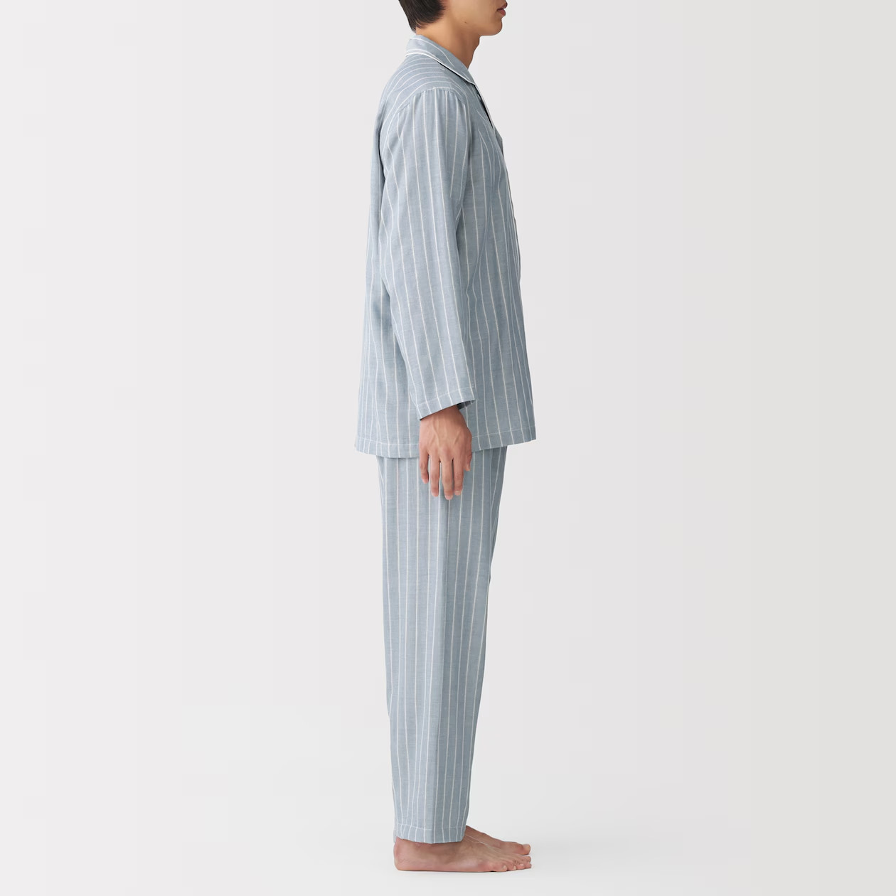 MUJI Mens 100% Organic Cotton Double Gauze Pajamas Smoky Green FedEx