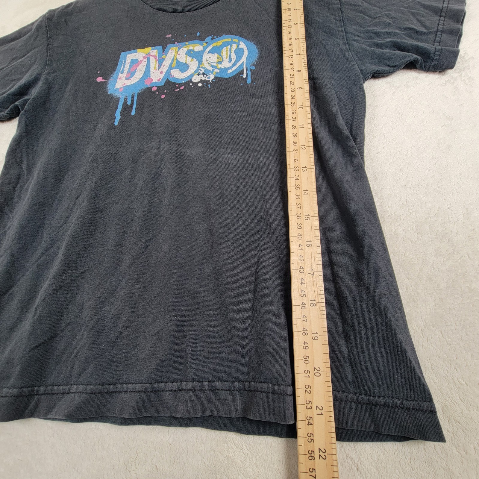 Retro Y2K DVS Shoes Co. Skater Graffiti Logo Graphic T Shirt Emo Grunge Womens S