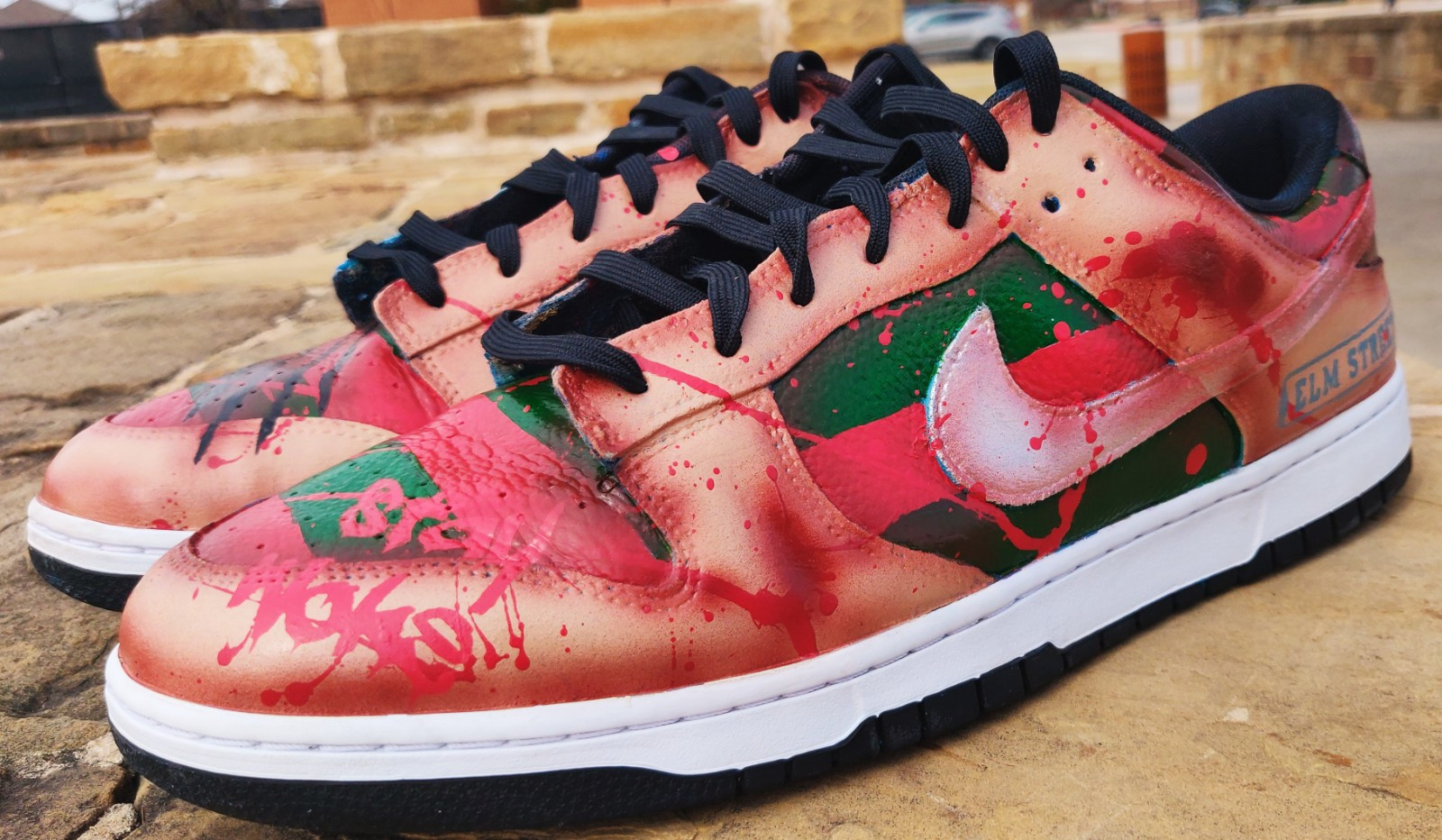 Custom Nike Dunk Lows Freddy Krueger Edition