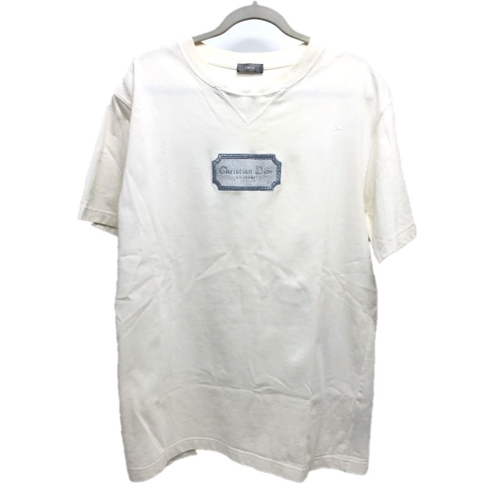 Dior 243J685B0 logo embroidery Apparel Tops Short Sleeve T-Shirt cotton White