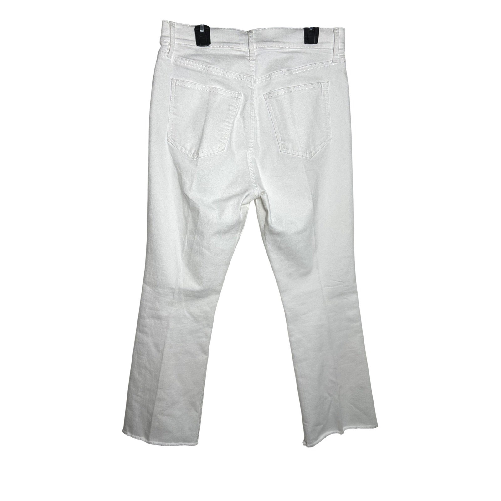Ann Taylor White Boot Crop Jeans High Rise Raw Hem Petite Size 6P
