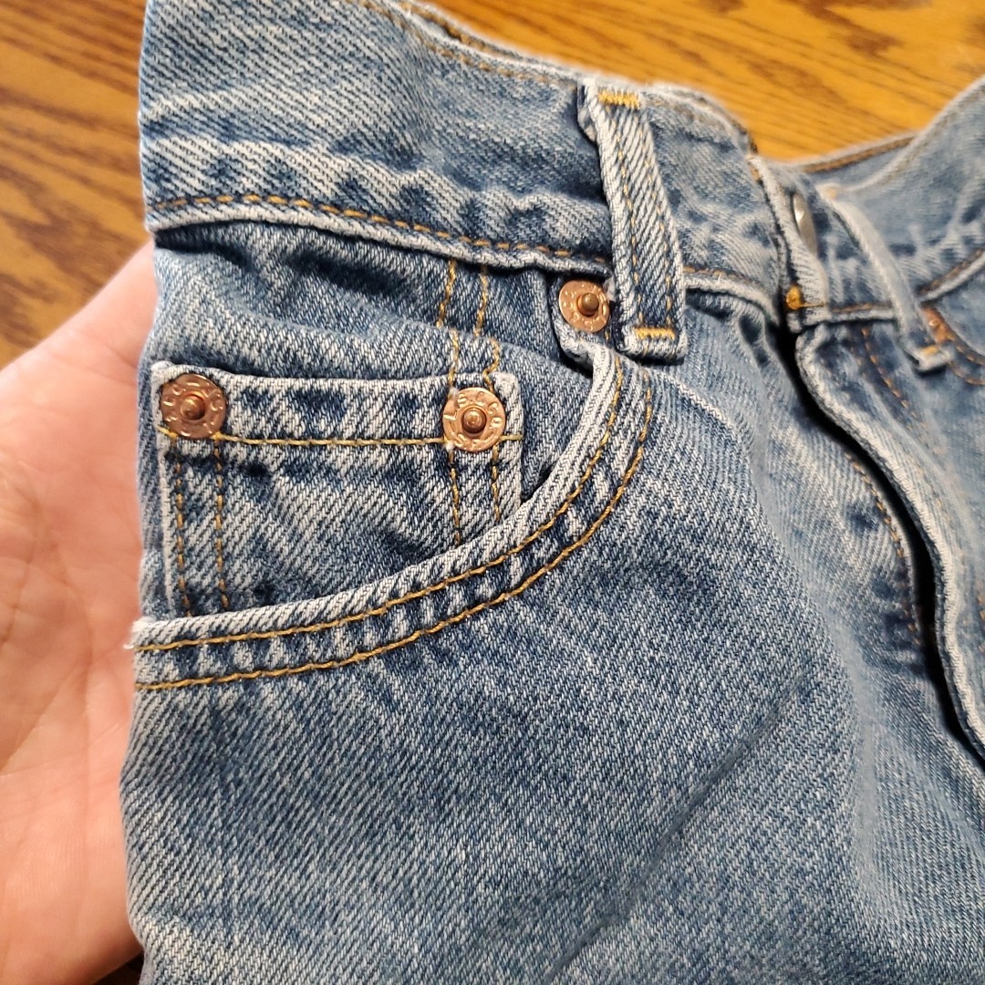 Vintage Levi’s 550 Blue Denim Jean Shorts 7X Reg Kids Red Tab Vintage