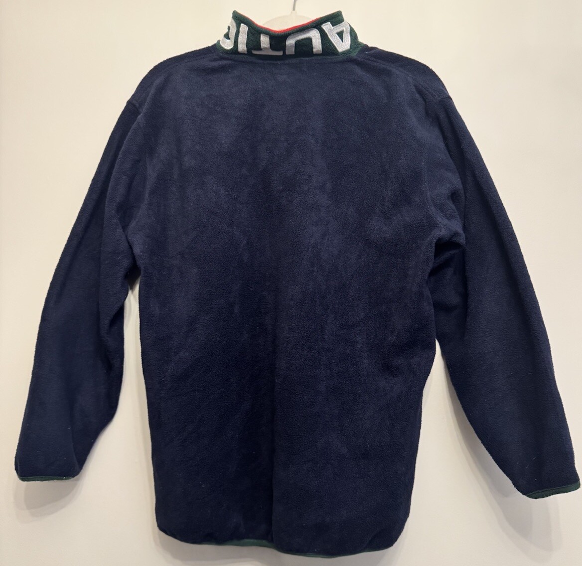 NAUTICA 1/4 Quarter Zip Fleece Navy Logo Womens Large 16-18