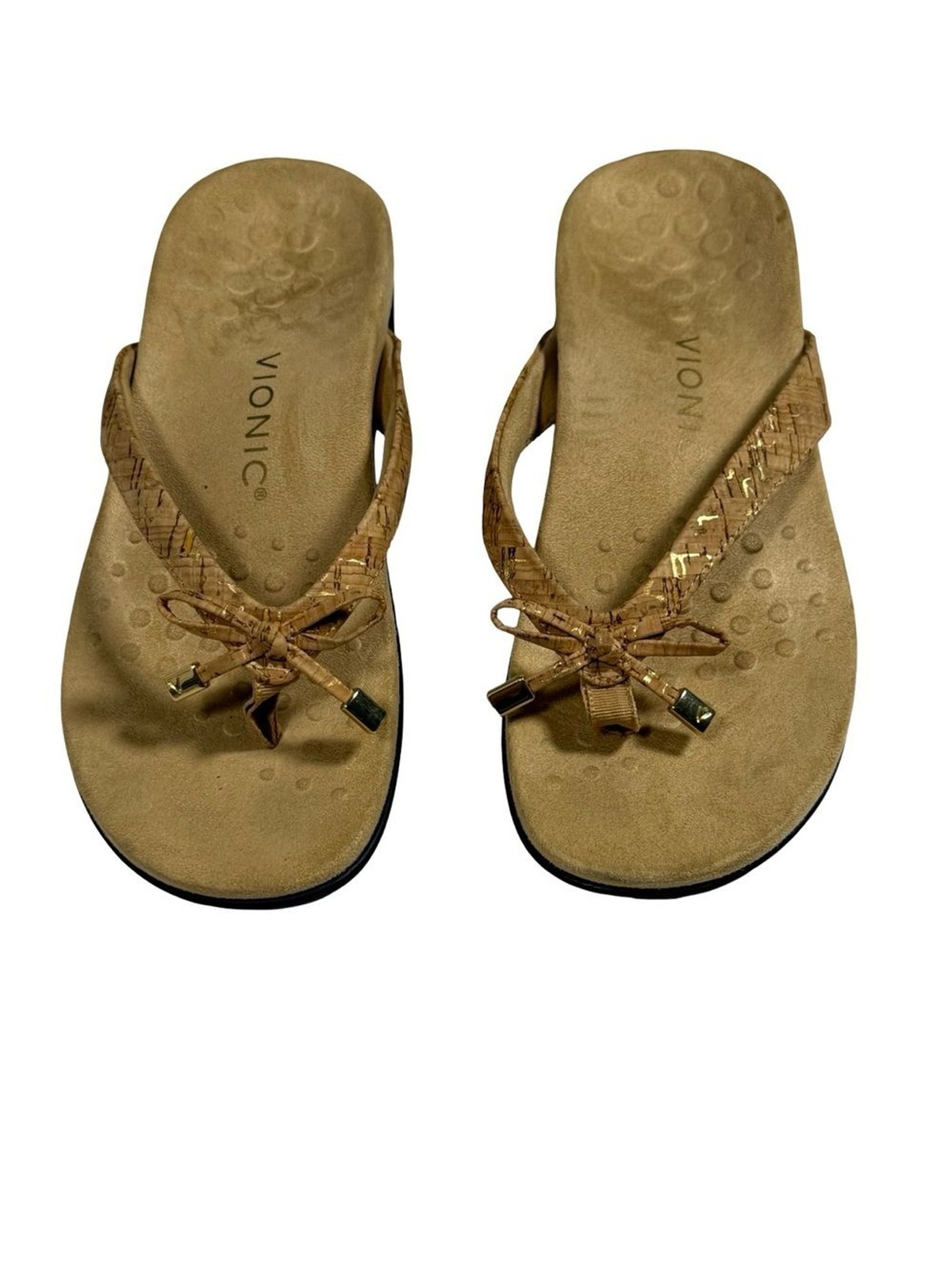 Vionic Bella II Bow Sandals Size 7 Orthopedic Comfort Flip Flop Summer Coastal