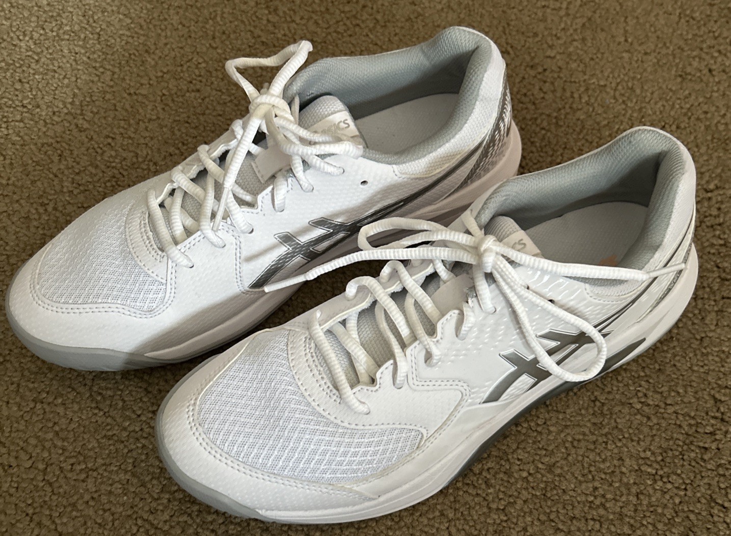 Women’s ASICS GEL-Dedicate 8 Tennis/Pickleball Shoes-Size 10 White/ Pure Silver