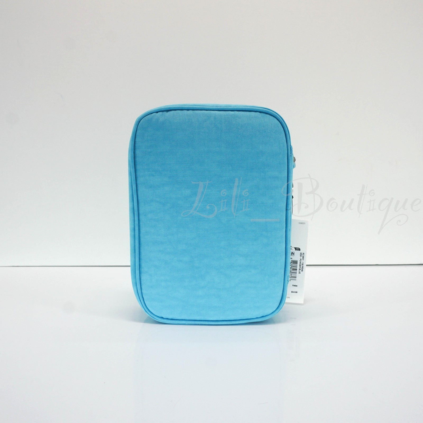 Kipling 100 Pens Case Pencil Accessory Box Polyamide AC3657 Powder Blue NWT $54