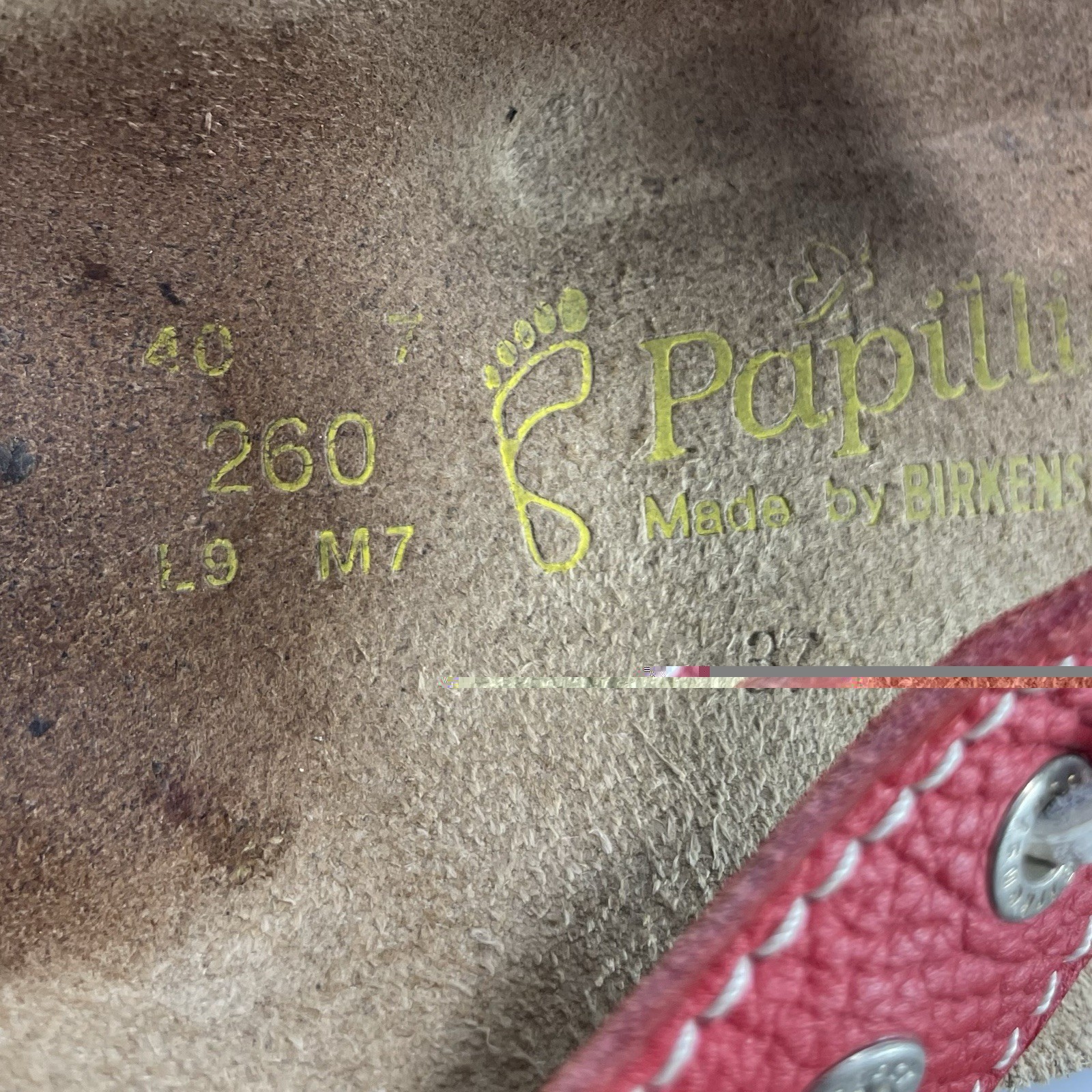 Birkenstock Papillio Tabora Sandals Womens Size EU 40, US 9-9.5 Red Laced Thong