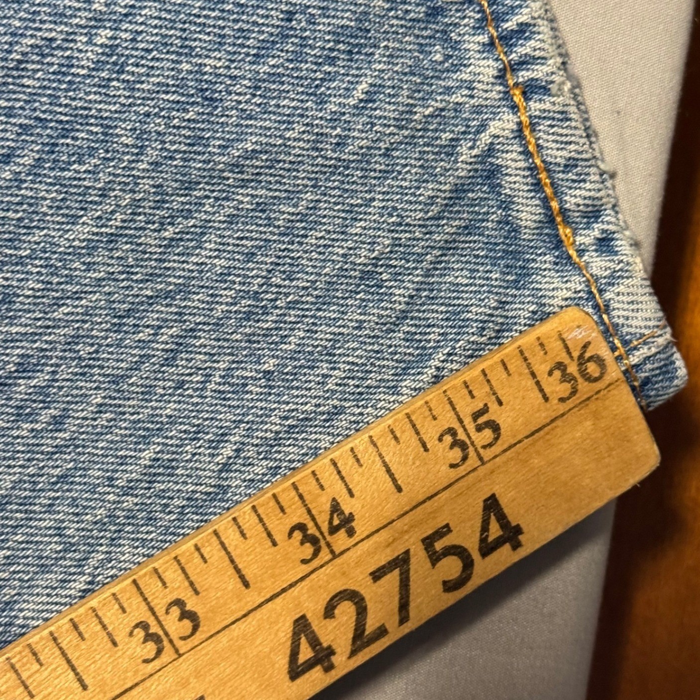 Levis Premium 501 Original Mens Light Wash Straight Leg Stretch Jeans 34×36